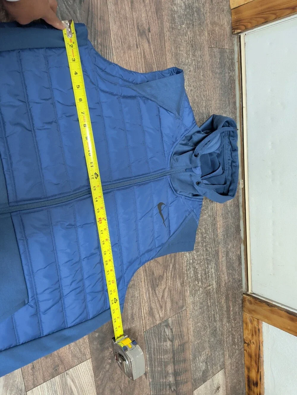 Nike Therma Training Vest Mens Size Large Blue Winterized Full Zip Hooded